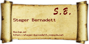 Steger Bernadett névjegykártya